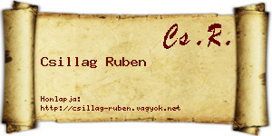 Csillag Ruben névjegykártya